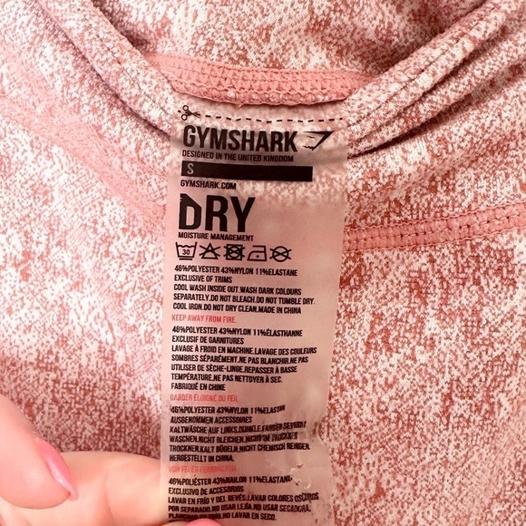 GYMSHARK Dry Fleur Textured Pink 7/8 Length Leggings Small - Picture 5 of 6